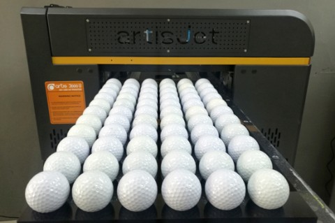 verbergen Pionier Parelachtig Personalized golf balls and logo printing with artisJet direct to substrate  LED UV printers